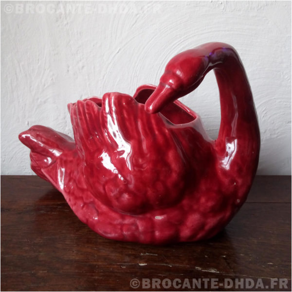 Cache-pot cygne rouge